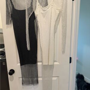 Black and White Mesh Dress- Sparkly